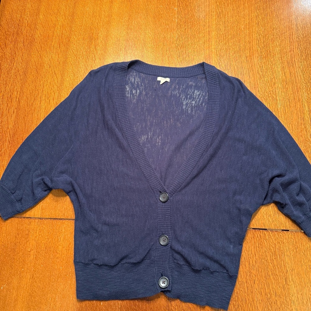 Aerie Women's Navy Blue Dolman Sleeve Cardigan Sweater